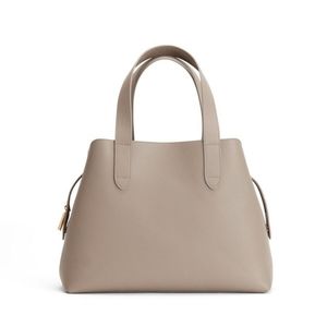 Cuyana zippered satchel in stone pebbled leather
